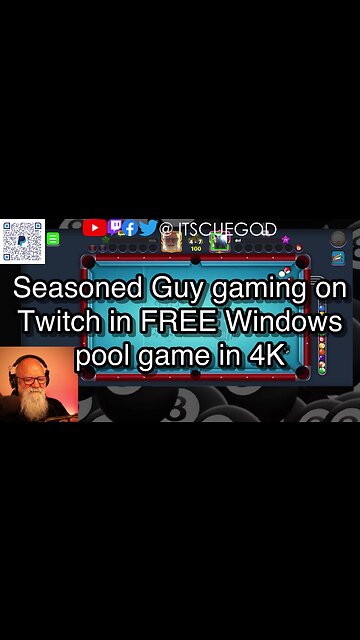 Seasoned Guy gaming on Twitch in FREE Windows pool game in 4K 🎱🎱🎱 8 Ball Pool 🎱🎱🎱