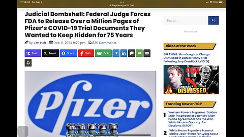 Federal Judge Forces FDA to Release Over a Million Pages of Pfizer’s COVID-19 Trial Documents