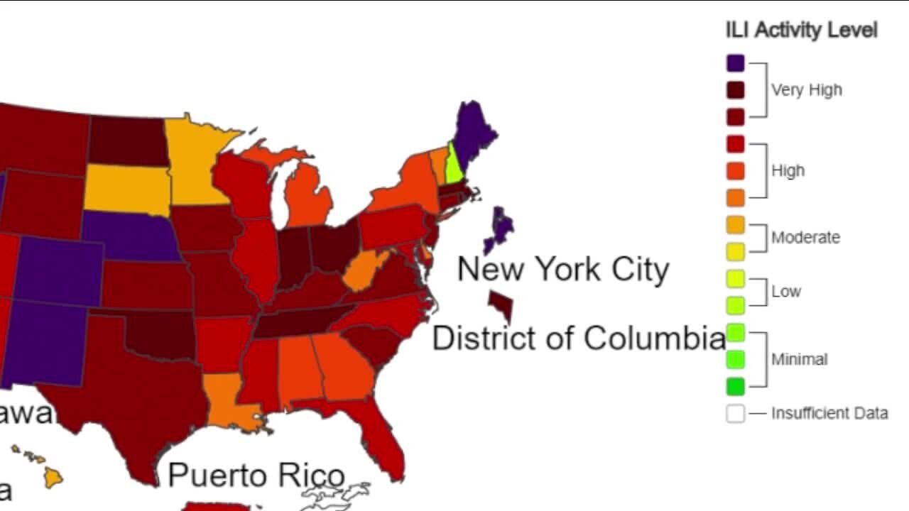 CDC: Michigan now seeing high level of flu activity