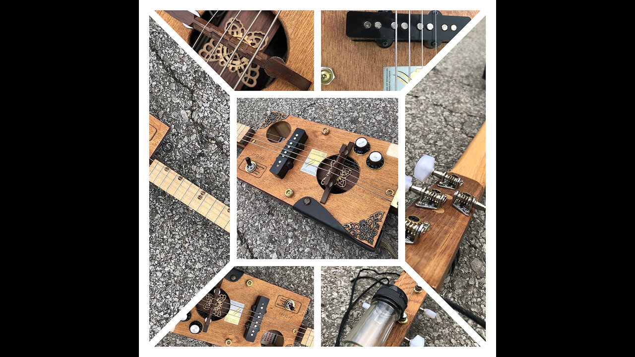 Soundscape Artwork Rust On Cigar Box Guitar