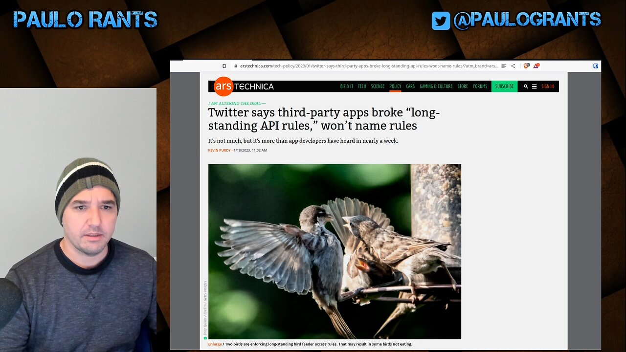 Ars Technica with Whiny Article About Twitter APIs