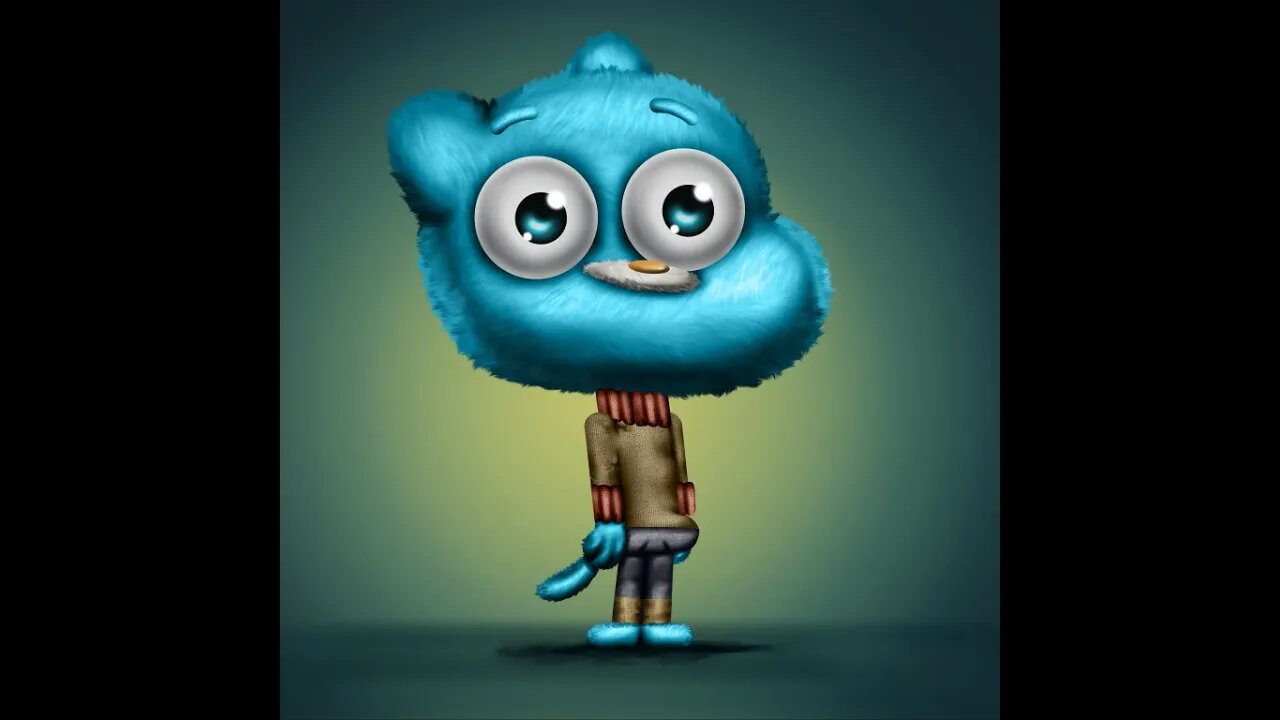 Realistify Gumball Digital Painting on Krita - #speedpaint #fur