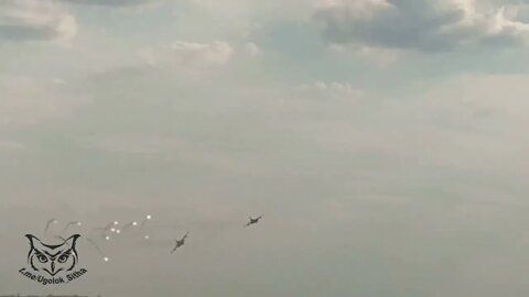 Atmospheric flight of a pair of Su 25 attack aircraft of the Russian Aerospace Forces