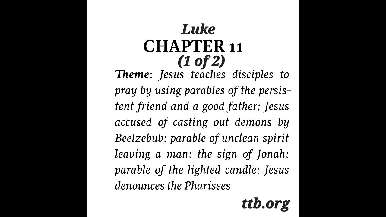 Luke Chapter 11 (Bible Study) (1 of 2)