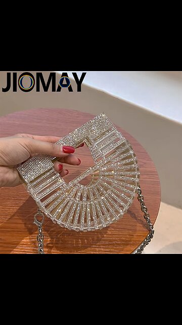 Half Moon Bag Rhinestone Purse Luxury Designer Handbags Clutch