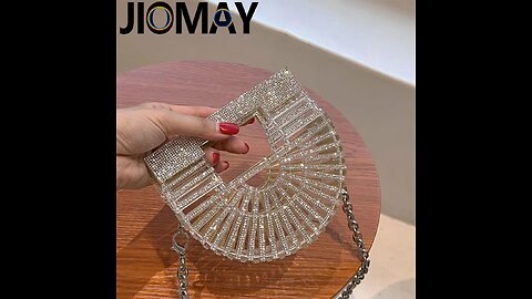 Half Moon Bag Rhinestone Purse Luxury Designer Handbags Clutch