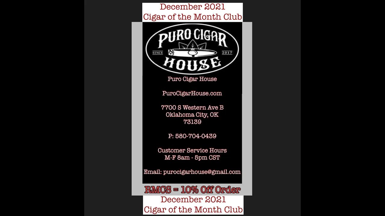 PuroCigarHouse.com Cigar of the Month Club December 2021 RMCS=10% off order