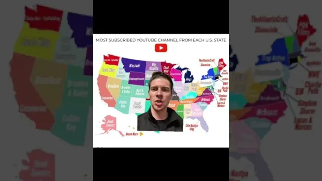 The biggest youtube creators by state - KevWIU34 @kevherr34 #shorts #shorts