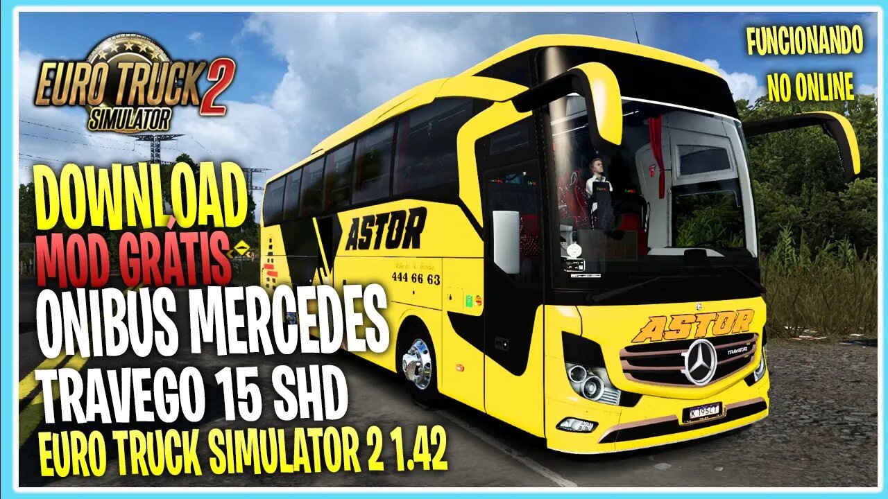 ONIBUS MERCEDES BENS NEW TRAVEGO 15 SHD PARA EURO TRUCK SIMULATOR 2 MODS ETS2 1.42