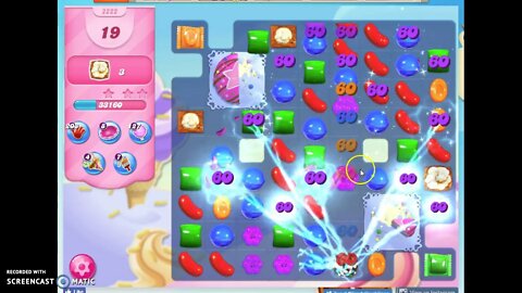 Candy Crush Level 2222 Audio Talkthrough, 3 Stars 0 Boosters