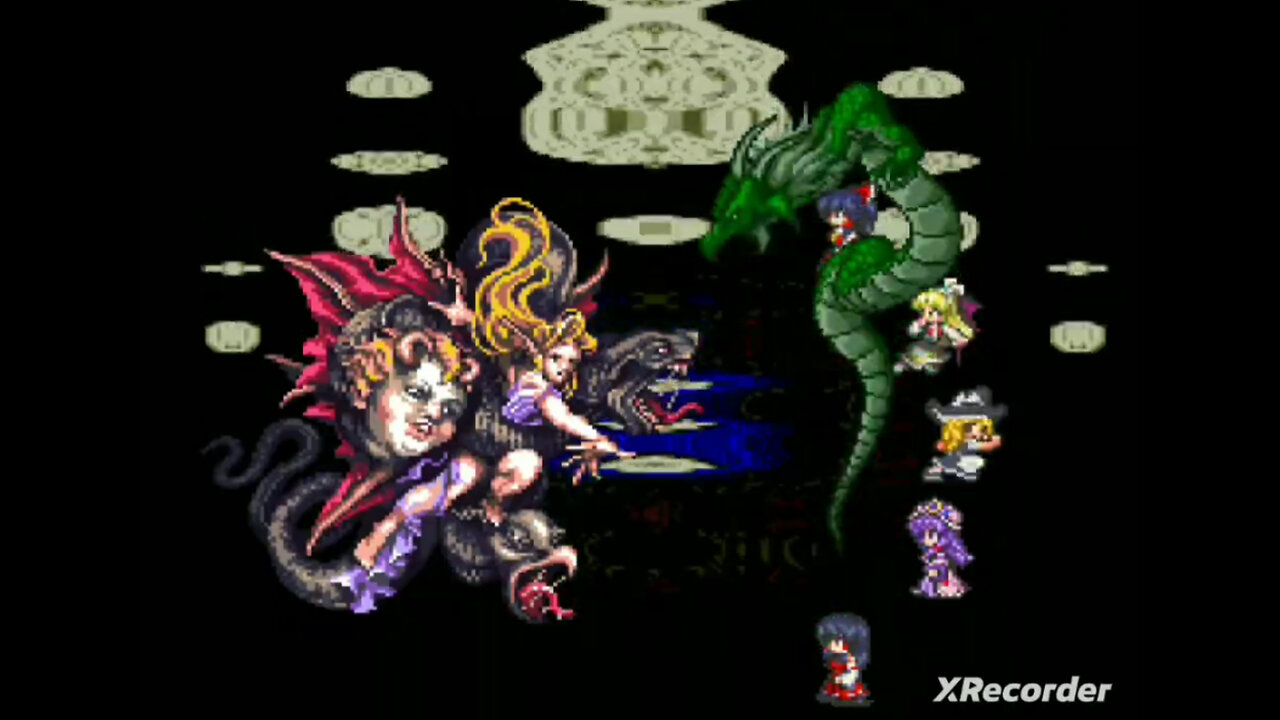 vs Beauney (RomancingSaga Hack-rom Touhou) use spellcard and tactical avoid 6:38~