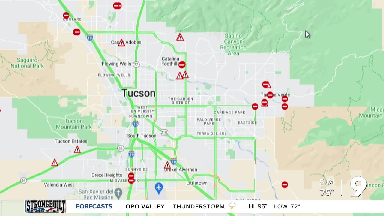 LIVE UPDATES: Monsoon flooding causes road closures Tuesday, Aug. 9