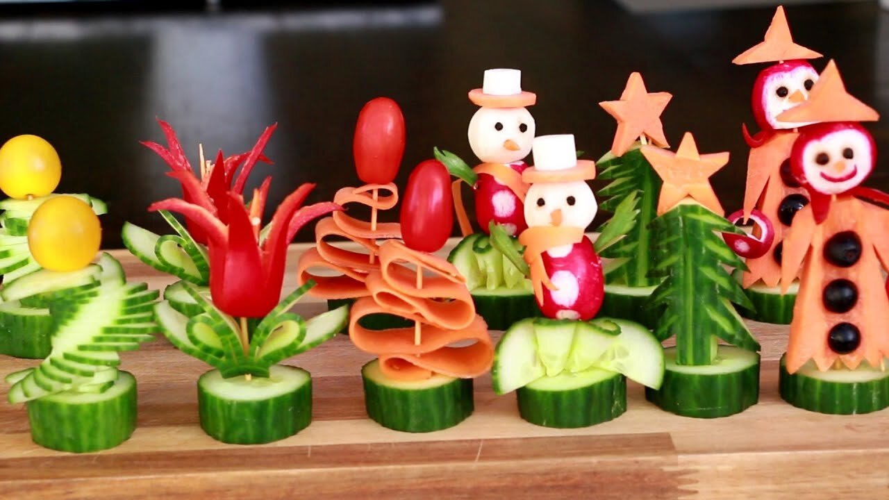 10 Food Challenge - Super Salad Decoration Ideas - Christmas Party Food Ideas