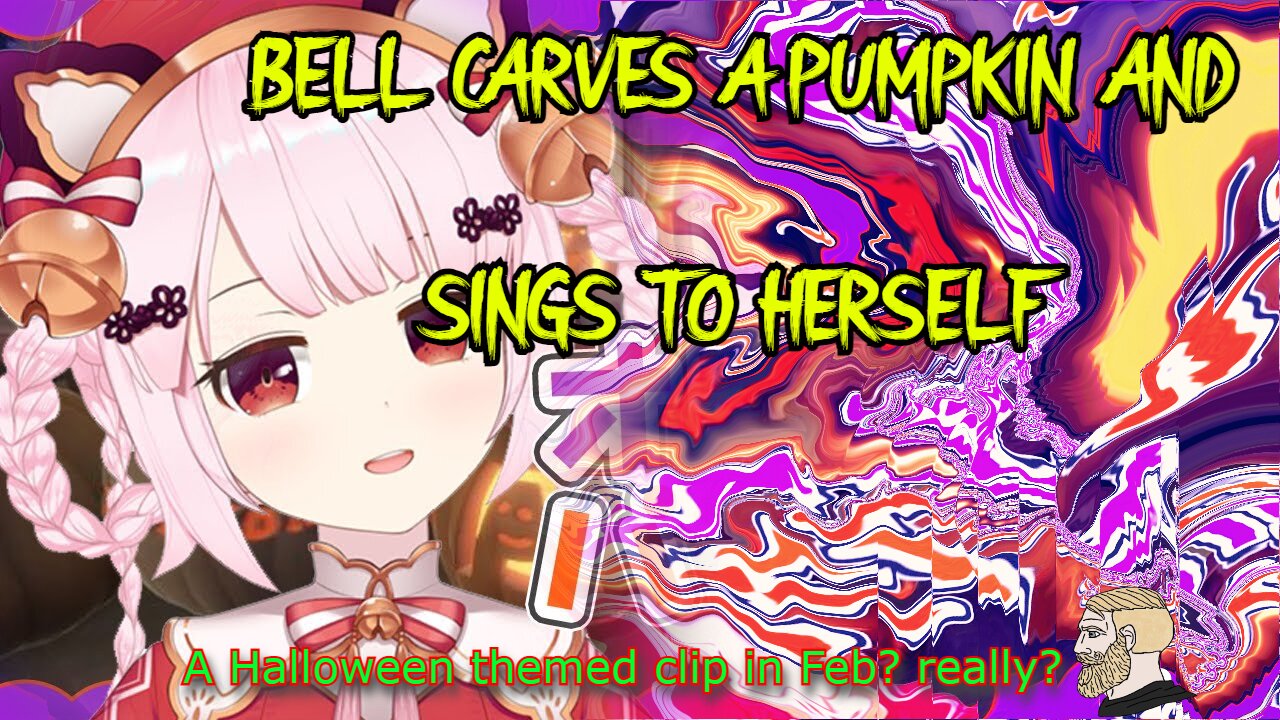 Vtuber Bell Nekonogi singing to herself and carving a pumpkin in [Pumpkins]