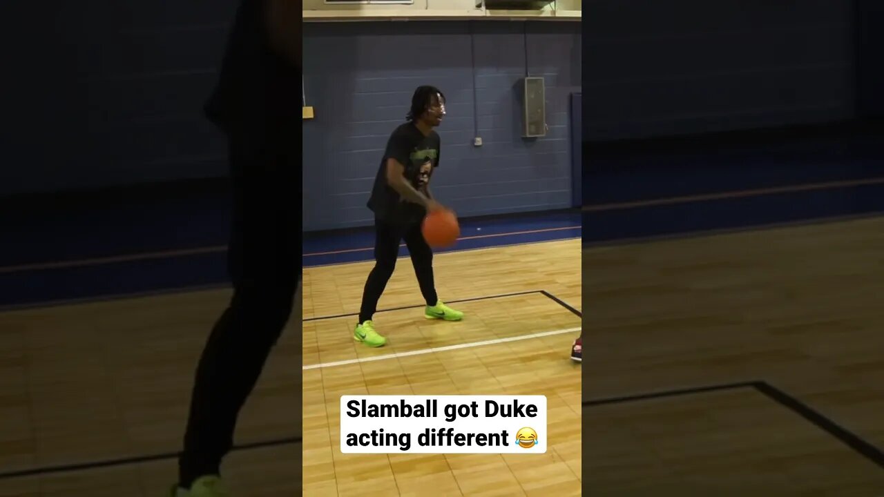 People think Duke Dennis can only dunk on the slamball court #funny #dukebasketball #comedy #amp