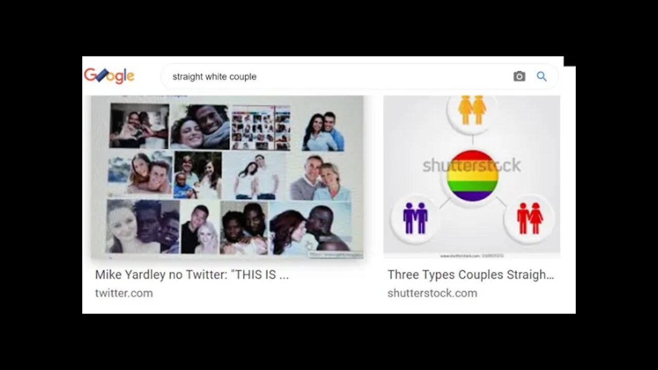 Googling 'straight white couple' gives expected results