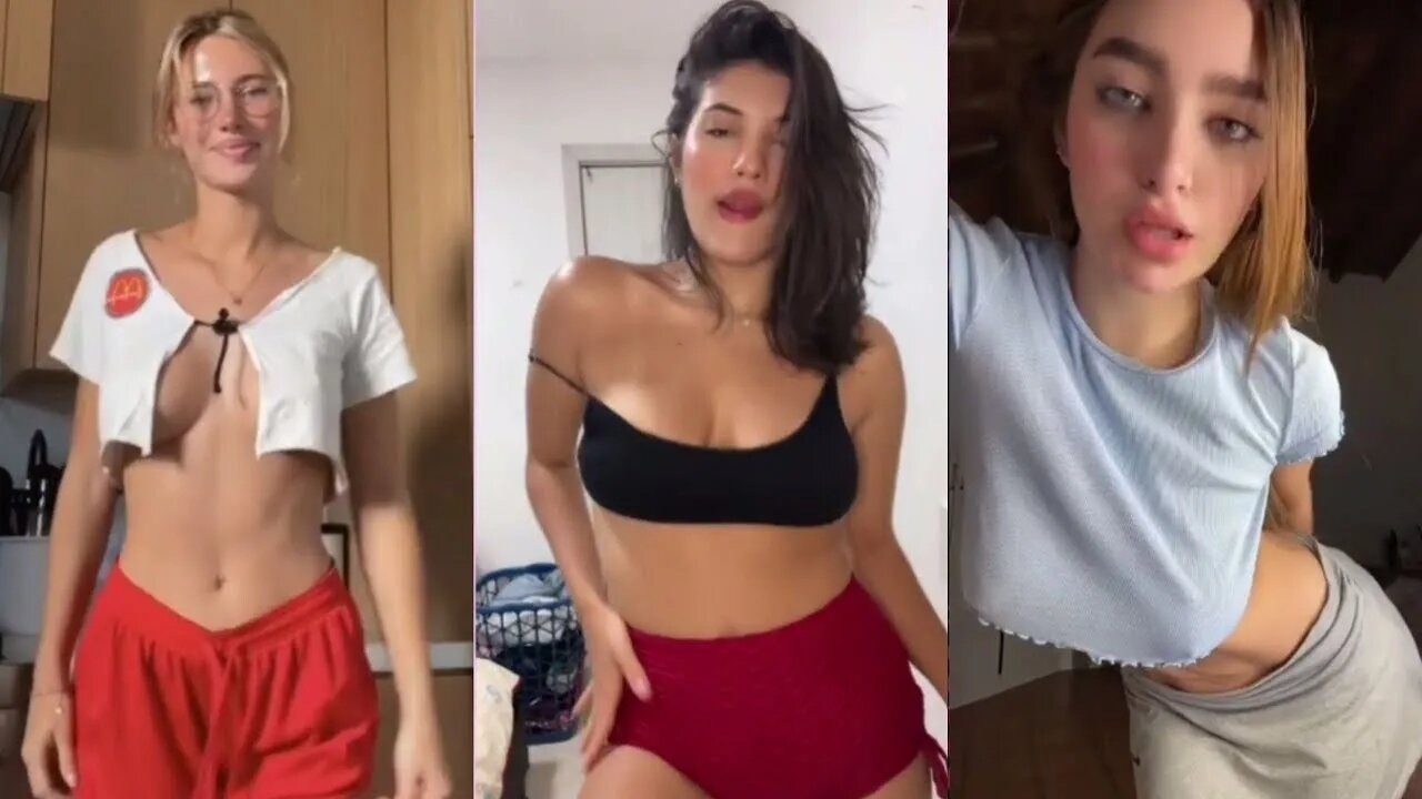 No Bra Challenge - Bouncing Tits, Perfect Boobs, Boobs Teasing, TikTok, Braless