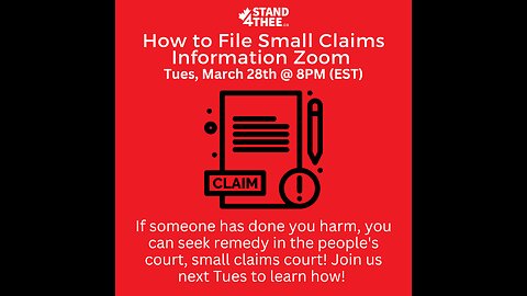Stand4THEE Small Claims Info Zoom March 28 2023