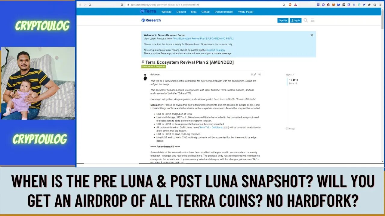 When Is The Pre Luna & Post Luna Snapshot? Will You Get An Airdrop Of All Terra Coins? No Hardfork?