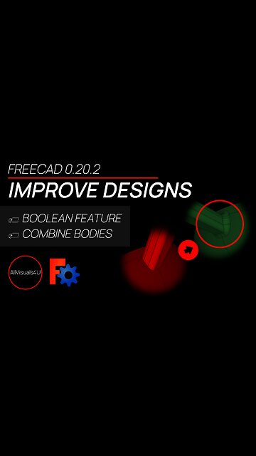 ⚠ Improve Your Designs - How To Combine Bodies In FreeCAD - FreeCAD Boolean Tutorial