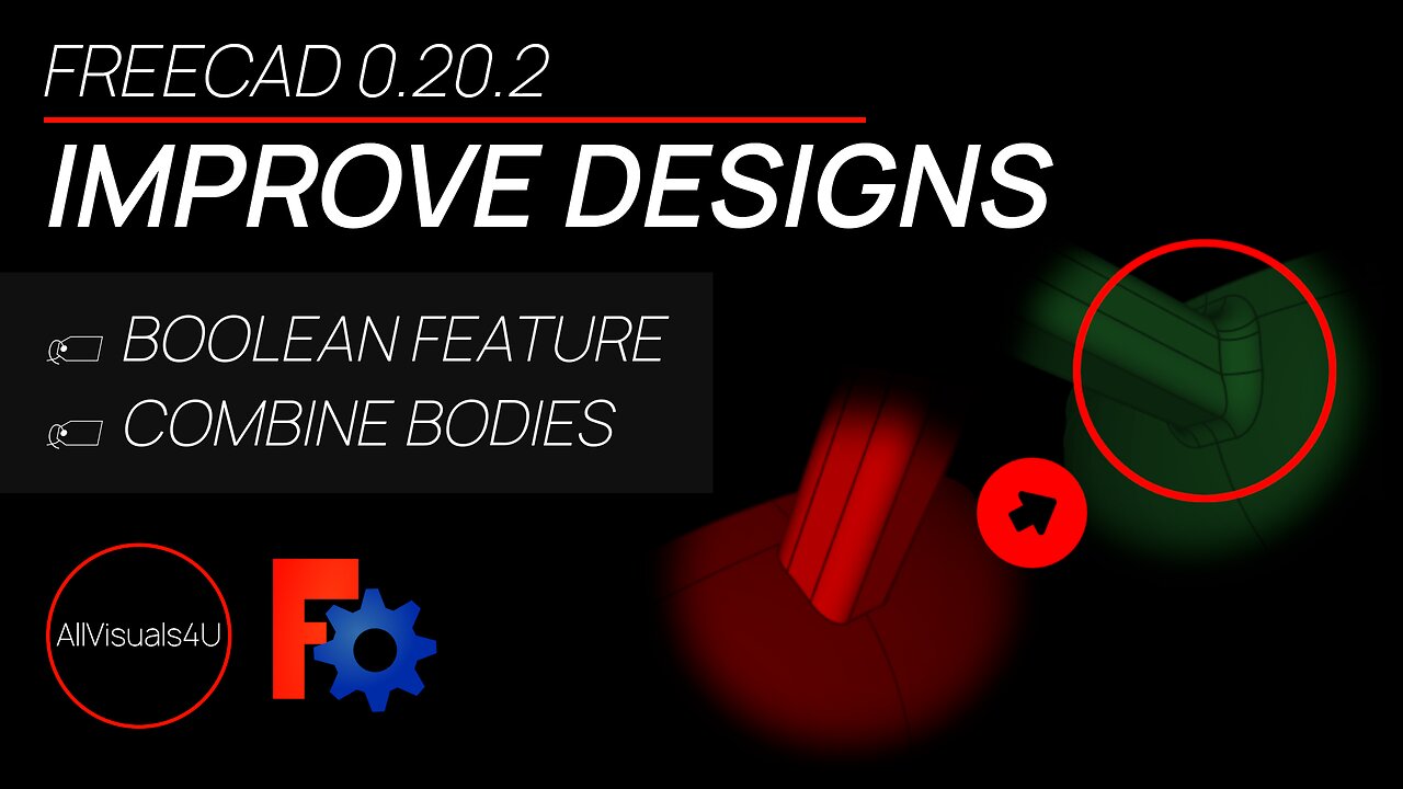 ⚠ Improve Your Designs - How To Combine Bodies In FreeCAD - FreeCAD Boolean Tutorial