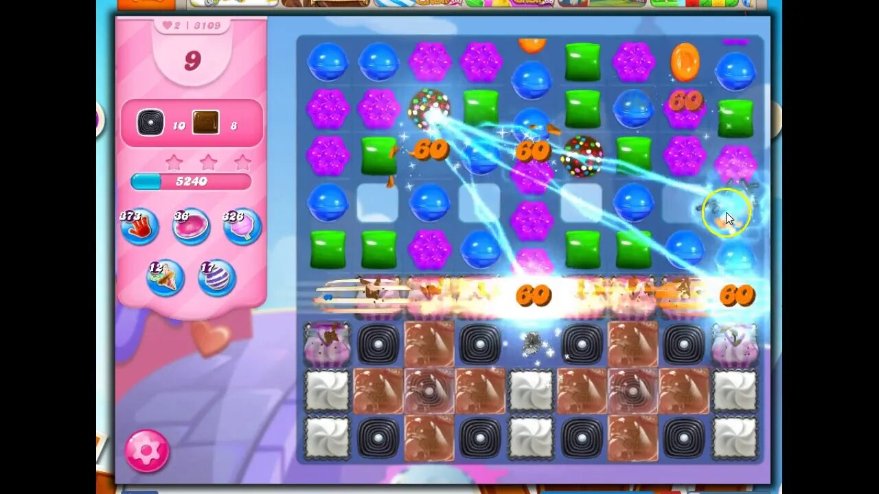 Candy Crush Level 3109 Talkthrough, 14 Moves 0 Boosters