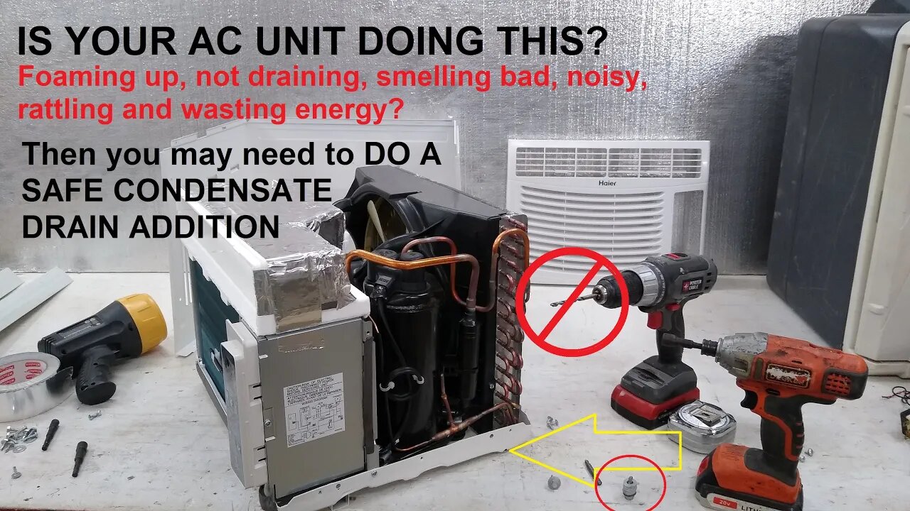 Fix Air Conditioner that don't drain, makes noise, dirty & uses too much power