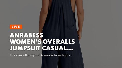 ANRABESS Women's Overalls Jumpsuit Casual Loose Sleeveless Adjustable Straps Bib Wide Leg Outfi... 