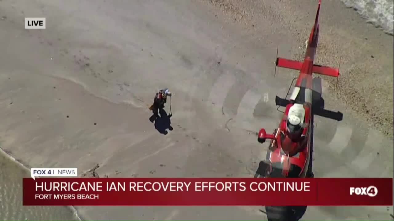 Live Rescue of Elderly Man in Hurricane Ian Aftermath