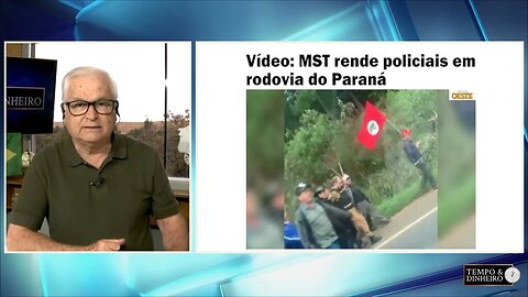 MST "retira" equipe policial de manifestação em estrada de Guarapuava, no Paraná