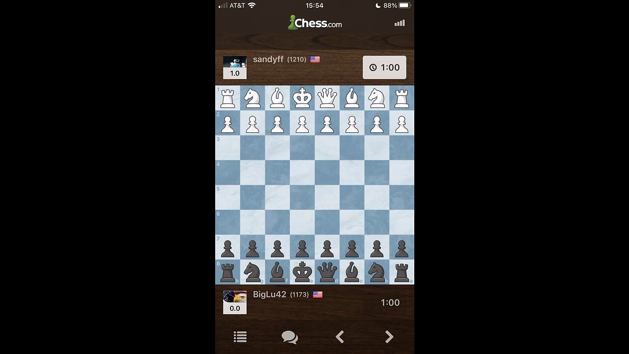 INTERMEDIATE BULLET CHESS GAMEPLAY - Sandyff vs. BigLu42 GAME #2