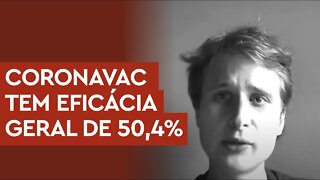 URGENTE: Vacina Coronavac Butantan tem eficácia geral de 50,4%