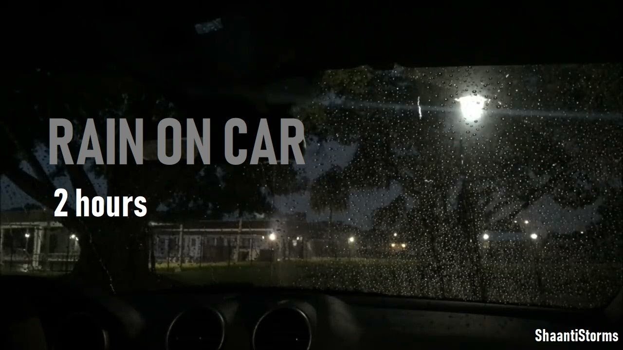 Rain On Car Windshield Under Trees - 2 Hours Rain Sounds For Sleep, Study & Meditation