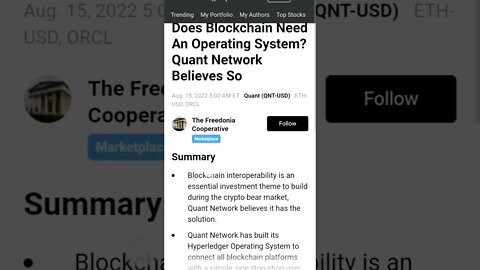 QUANT NETWORK AIMS TO BE INTERNET OF BLOCKCHAINS ? #quantnetwork #quant #altcoin #blockchain #btc