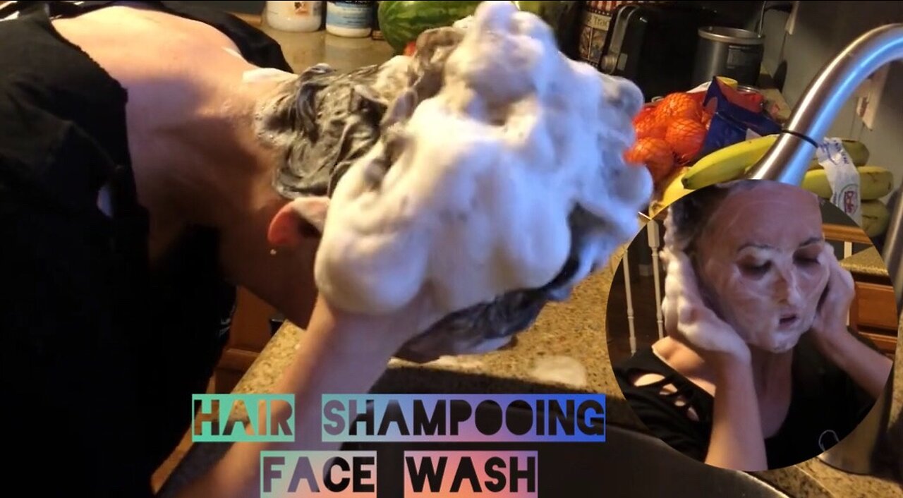 ASMR Hair Shampooing with Face Wash 🧽