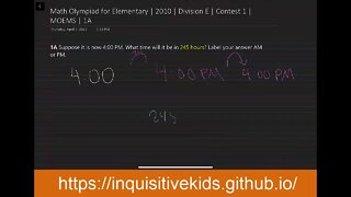 Math Olympiad for Elementary | 2010 | Division E | Contest 1 | MOEMS | 1A