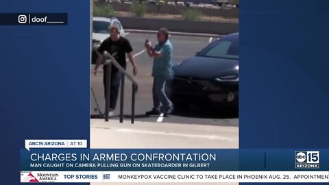 Man facing potential charges after pointing gun at skateboarder from car in Gilbert