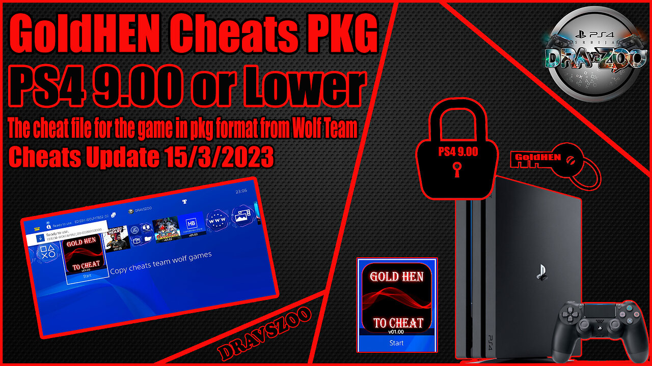 PS4 GoldHEN Cheats PKG from The Wolf Team for PS4 9.00 or lower | Cheats Update 15/3/2023