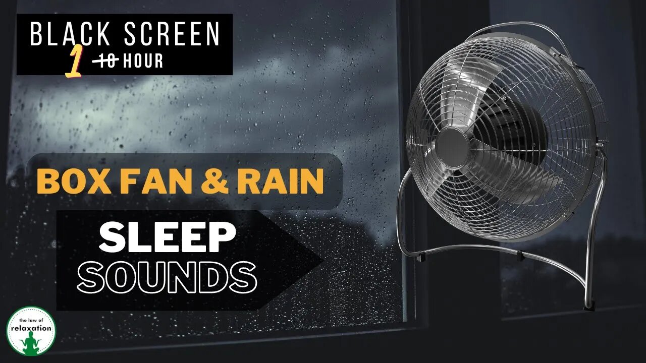 Box Fan and Rain Sounds for Sleeping | Black Screen | 1 Hour |Sleep, Study Focus