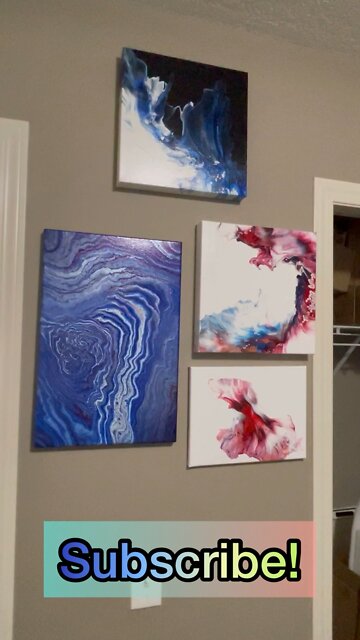SALE🥳 This unique 4 piece set is looking for a new home. #forsale #abstractart #yyc #yycart #gifts