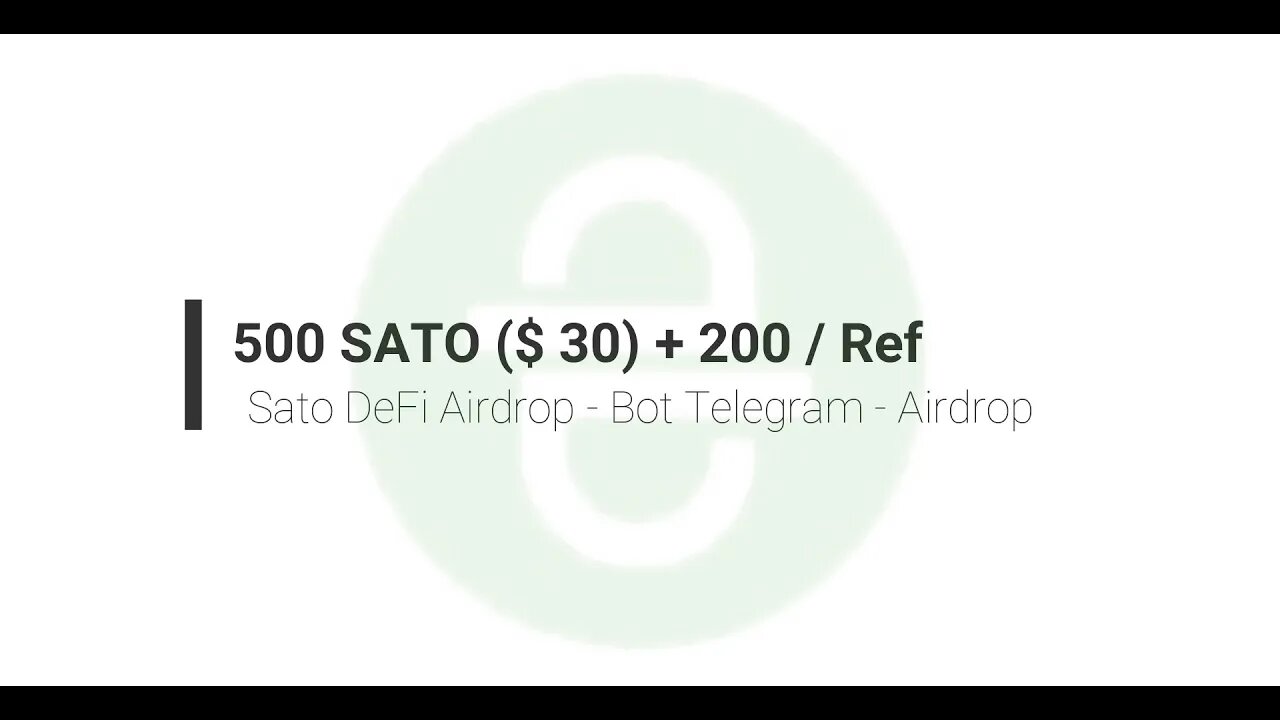 Finalizado - Airdrop - SATO - 500 SATO ~ 30$ + 200 SATO por referencia.