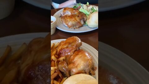 Swiss Chalet half chicken dinner