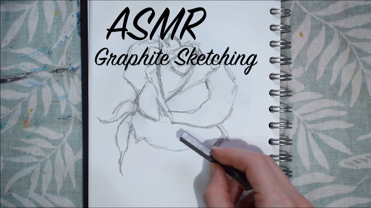 ASMR Quietly Sketching with Graphite Stick | Rose Drawing | No Talking