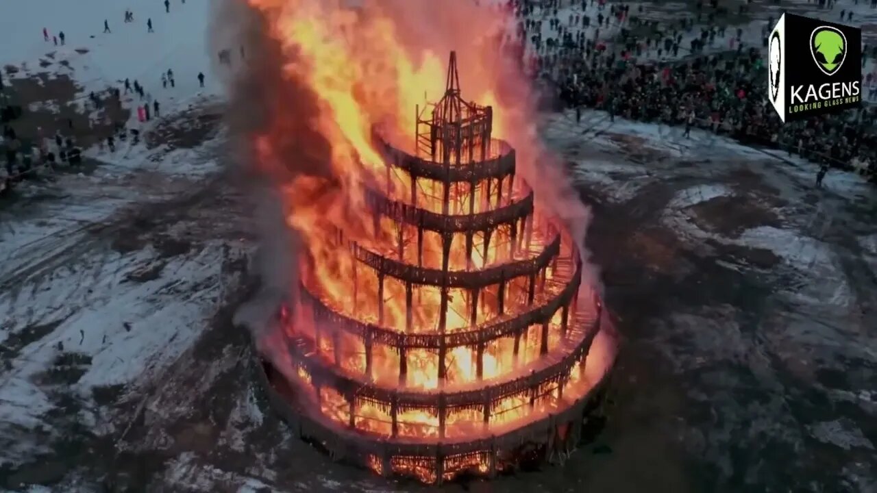 MUST SEE: A TOWER IS BURNED TO THE GROUND IN RUSSIA IN A SYMBOL THE END OF DISCORD BETWEEN NATIONS