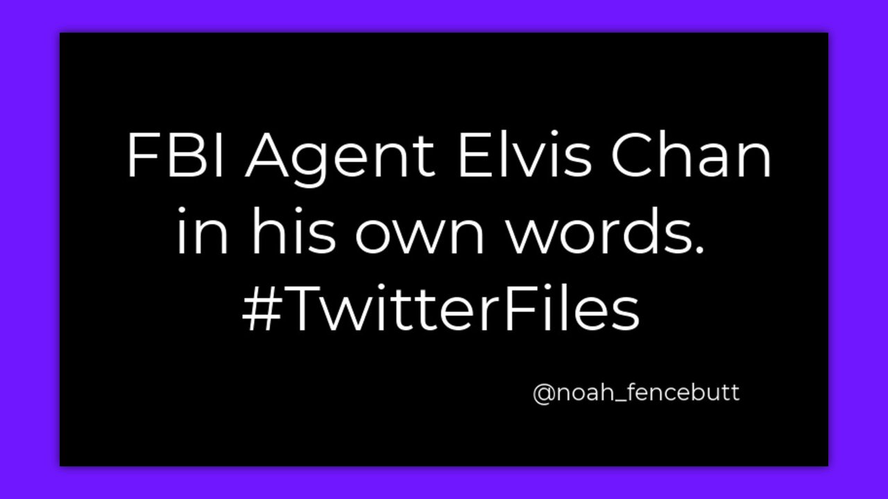 FBI AGENT ELVIS CHAN - IN HIS OWN WORDS - #TWITTERFILES