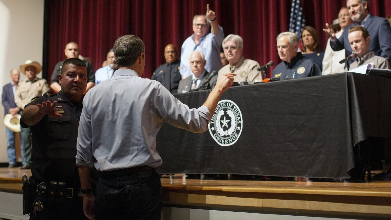 Beto O'Rourke Interrupts Abbott Briefing, Echoing U.S. Debate On Guns