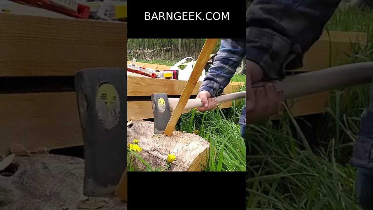 Satisfying ASMR Chopping Axe Making STAKES for Barn #asmr #shorts