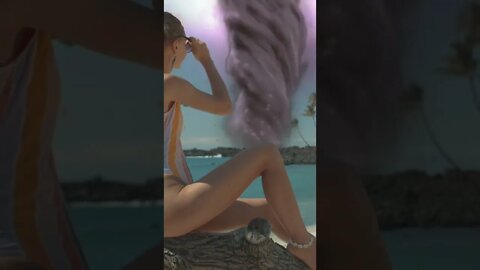 Sitting on the beach watching tornado