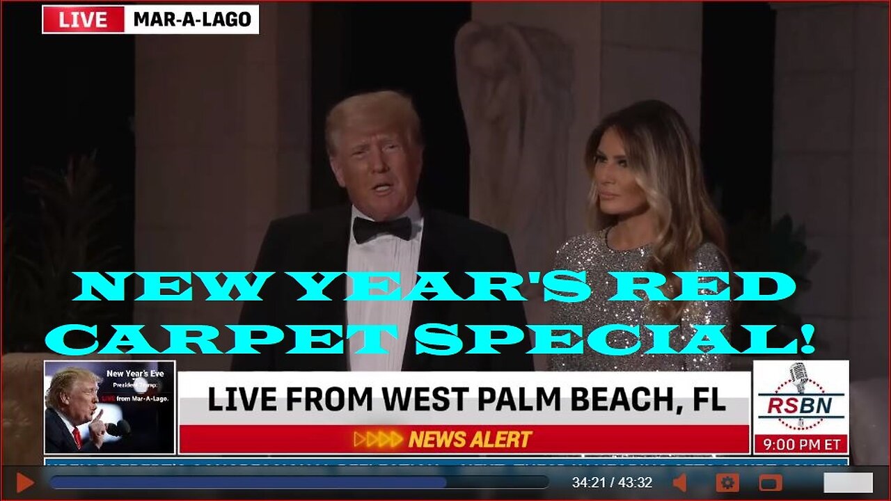 HAPPY NEW YEAR Mr. & Mrs. Trump walk the red carpet at Mar a Lago