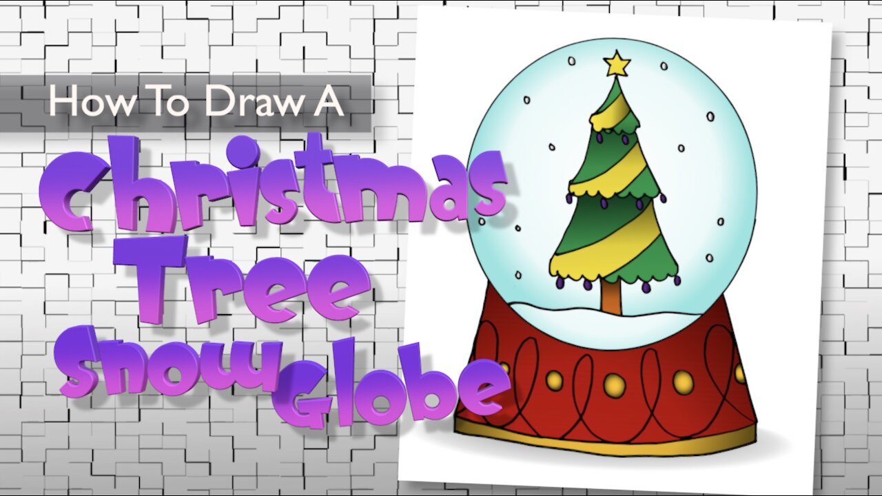 How to Draw a Christmas Tree Snow Globe🎅Christmas🎄Winter🎄❄️🎅Easy 🎅 Step by Step🎄FrazierTales❄️